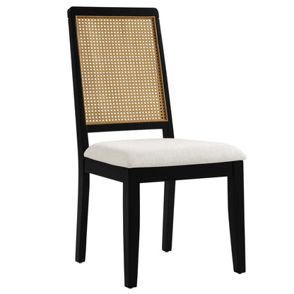 Modway - Arlo Faux Rattan and Wood Dining Side Chairs Set of 2 by Modway  Bar and Dining Dining Chairs Brown - EEI-6803-BLK-NAT-HEI