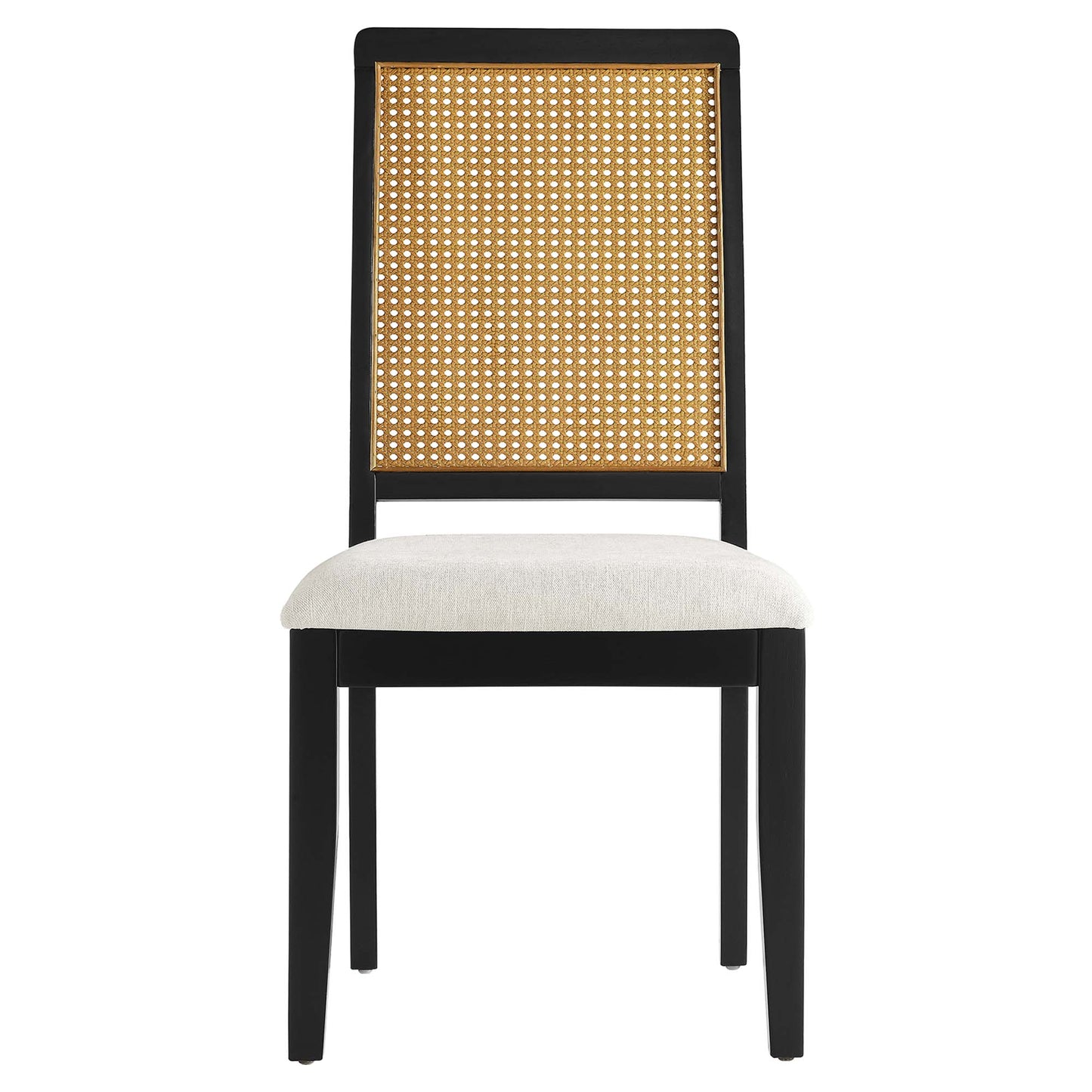 Modway - Arlo Faux Rattan and Wood Dining Side Chairs Set of 2 by Modway  Bar and Dining Dining Chairs Brown - EEI-6803-BLK-NAT-HEI