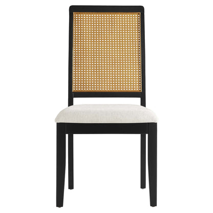 Modway - Arlo Faux Rattan and Wood Dining Side Chairs Set of 2 by Modway  Bar and Dining Dining Chairs Brown - EEI-6803-BLK-NAT-HEI