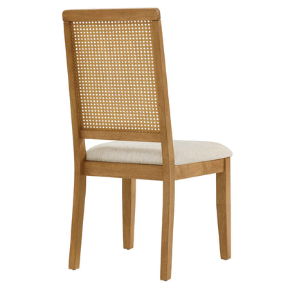 Modway - Arlo Faux Rattan and Wood Dining Side Chairs Set of 2 by Modway  Bar and Dining Dining Chairs Brown - EEI-6803-NAT-NAT-HLB