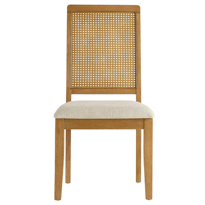 Modway - Arlo Faux Rattan and Wood Dining Side Chairs Set of 2 by Modway  Bar and Dining Dining Chairs Brown - EEI-6803-NAT-NAT-HLB