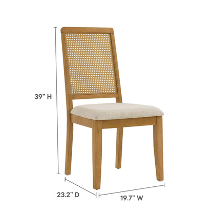 Modway - Arlo Faux Rattan and Wood Dining Side Chairs Set of 2 by Modway  Bar and Dining Dining Chairs Brown - EEI-6803-NAT-NAT-HLB