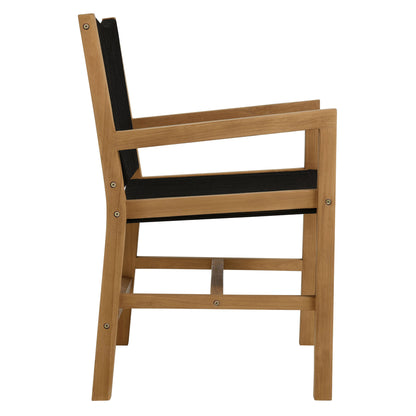 Modway - Vienna Outdoor Patio Teak and Rope Dining Armchairs Set of 2 by Modway  Outdoor Furniture Bar and Dining Black - EEI-6806-NAT-BLK