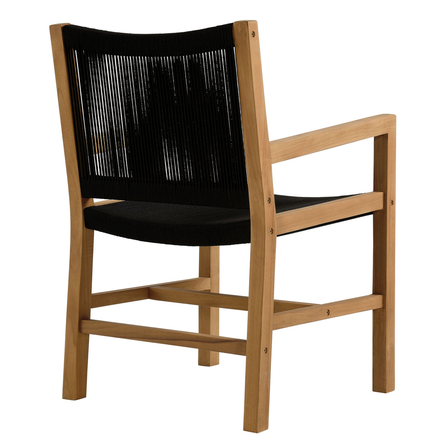 Modway - Vienna Outdoor Patio Teak and Rope Dining Armchairs Set of 2 by Modway  Outdoor Furniture Bar and Dining Black - EEI-6806-NAT-BLK