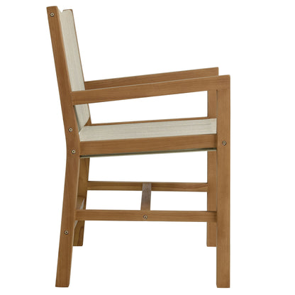 Modway - Vienna 3-Piece Outdoor Patio Teak and Rope Dining Set with Armchairs by Modway  Outdoor Furniture Bar and Dining Brown - EEI-6940-NAT-NAT