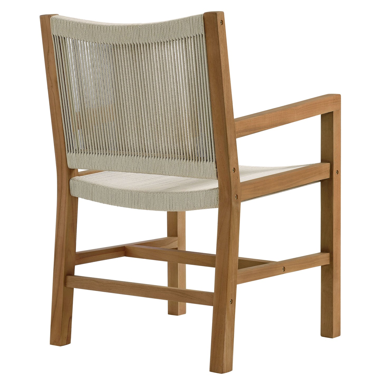 Modway - Vienna Outdoor Patio Teak and Rope Dining Armchairs Set of 2 by Modway  Outdoor Furniture Bar and Dining Brown - EEI-6806-NAT-NAT