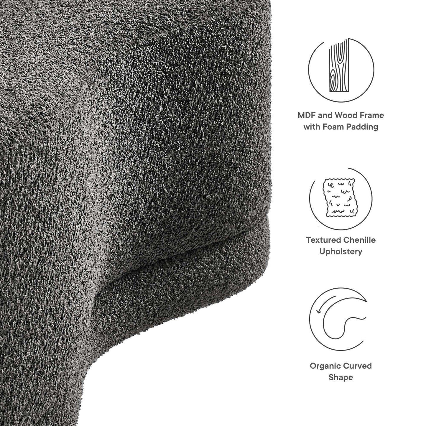 Modway - Nimbus 48" Upholstered Ottoman Bench by Modway  Living Room Sofas and Armchairs Gray - EEI-6816-SLA