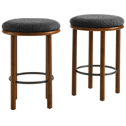 Modway - Fable Boucle Fabric Counter Stools Set of 2 by Modway  Bar and Dining Bar and Counter Stools Black - EEI-6818-WAL-CHA