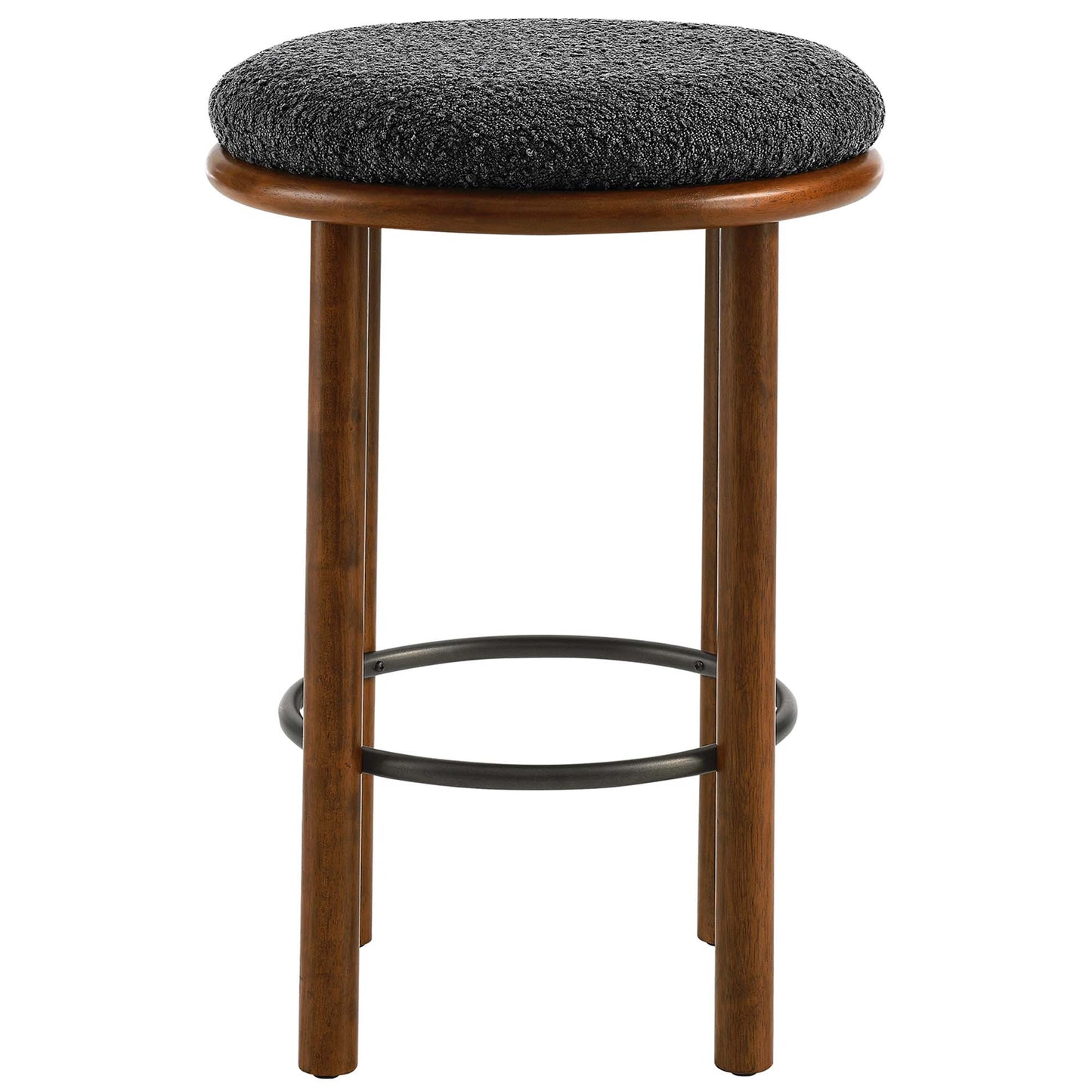 Modway - Fable Boucle Fabric Counter Stools Set of 2 by Modway  Bar and Dining Bar and Counter Stools Black - EEI-6818-WAL-CHA