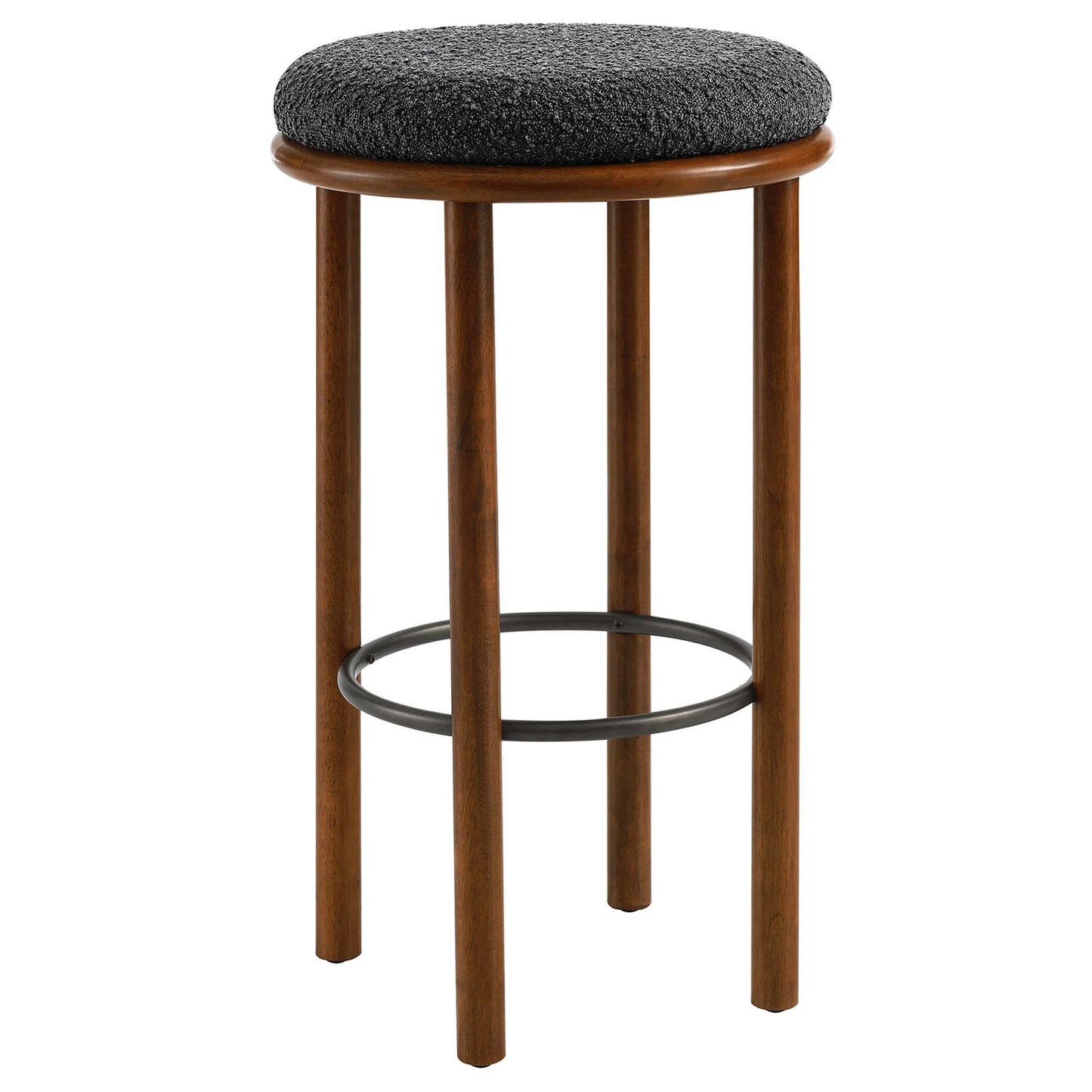 Modway - Fable Boucle Fabric Bar Stools Set of 2 by Modway  Bar and Dining Bar and Counter Stools Black - EEI-6819-WAL-CHA