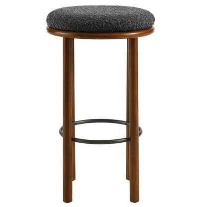 Modway - Fable Boucle Fabric Bar Stools Set of 2 by Modway  Bar and Dining Bar and Counter Stools Black - EEI-6819-WAL-CHA