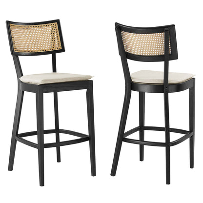 Modway - Caledonia Wood Bar Stools Set of 2 by Modway  Bar and Dining Bar and Counter Stools Brown - EEI-6820-BLK-BEI