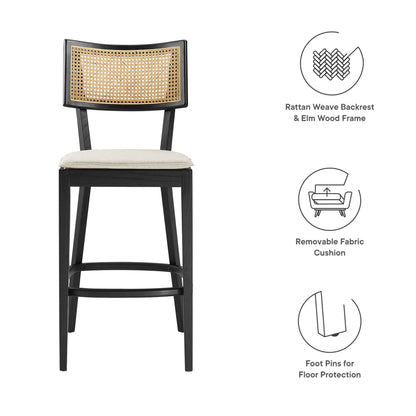 Modway - Caledonia Wood Bar Stools Set of 2 by Modway  Bar and Dining Bar and Counter Stools Brown - EEI-6820-BLK-BEI