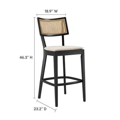 Modway - Caledonia Wood Bar Stools Set of 2 by Modway  Bar and Dining Bar and Counter Stools Brown - EEI-6820-BLK-BEI