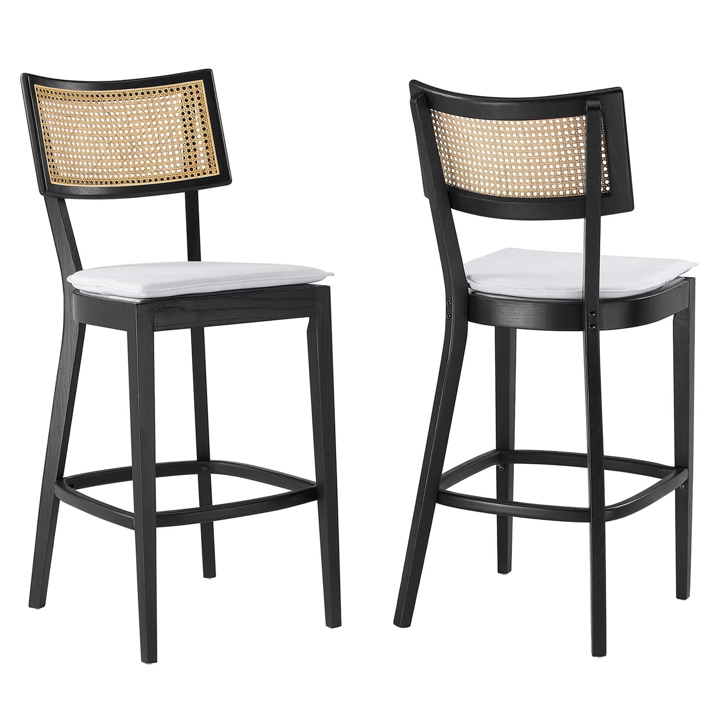 Modway - Caledonia Wood Bar Stools Set of 2 by Modway  Bar and Dining Bar and Counter Stools White - EEI-6820-BLK-WHI