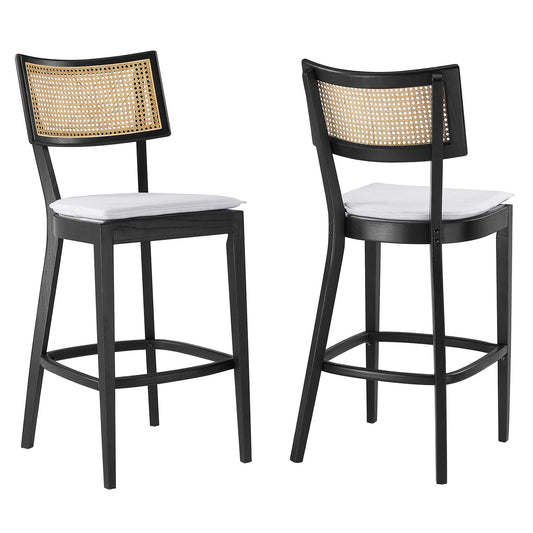 Modway - Caledonia Wood Bar Stools Set of 2 by Modway  Bar and Dining Bar and Counter Stools White - EEI-6820-BLK-WHI
