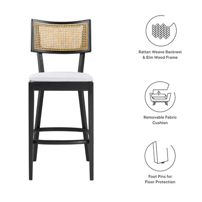 Modway - Caledonia Wood Bar Stools Set of 2 by Modway  Bar and Dining Bar and Counter Stools White - EEI-6820-BLK-WHI