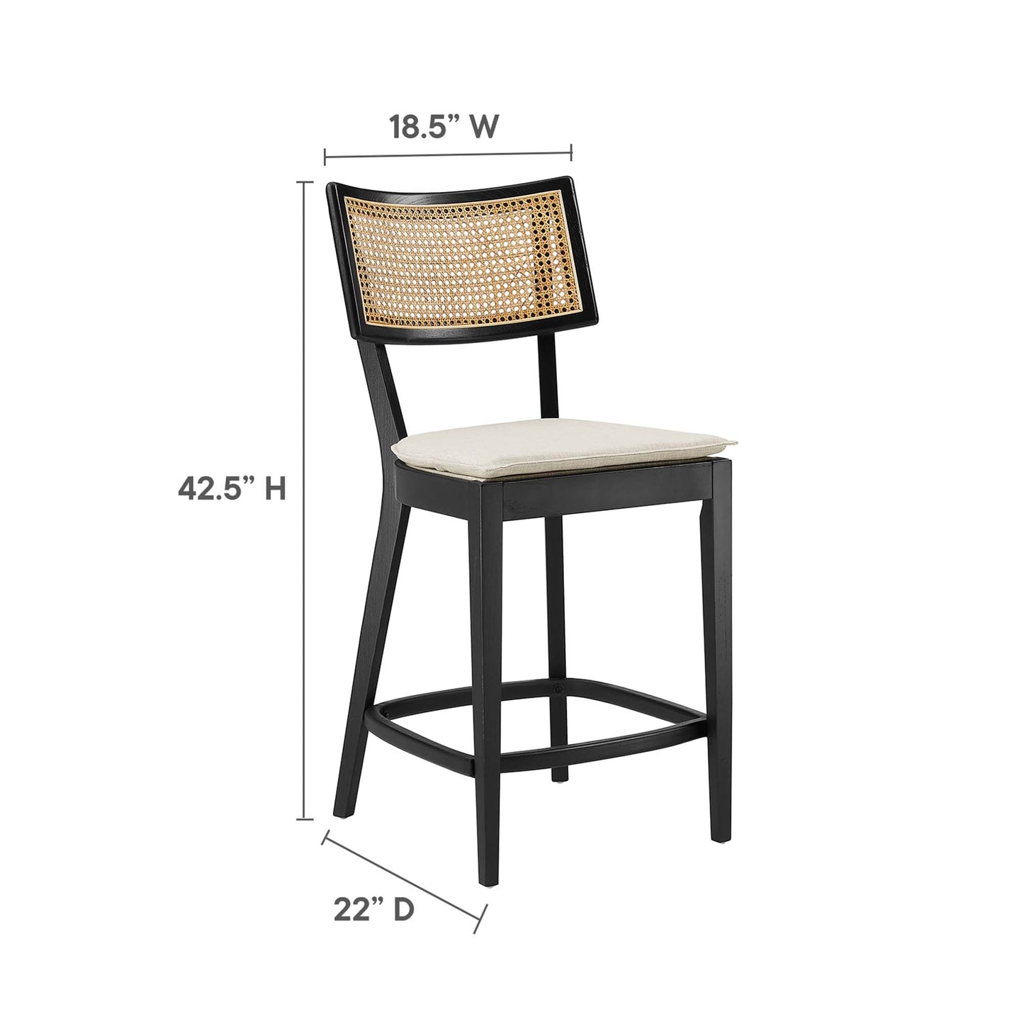 Modway - Caledonia Wood Counter Stools Set of 2 by Modway  Bar and Dining Bar and Counter Stools Brown - EEI-6821-BLK-BEI