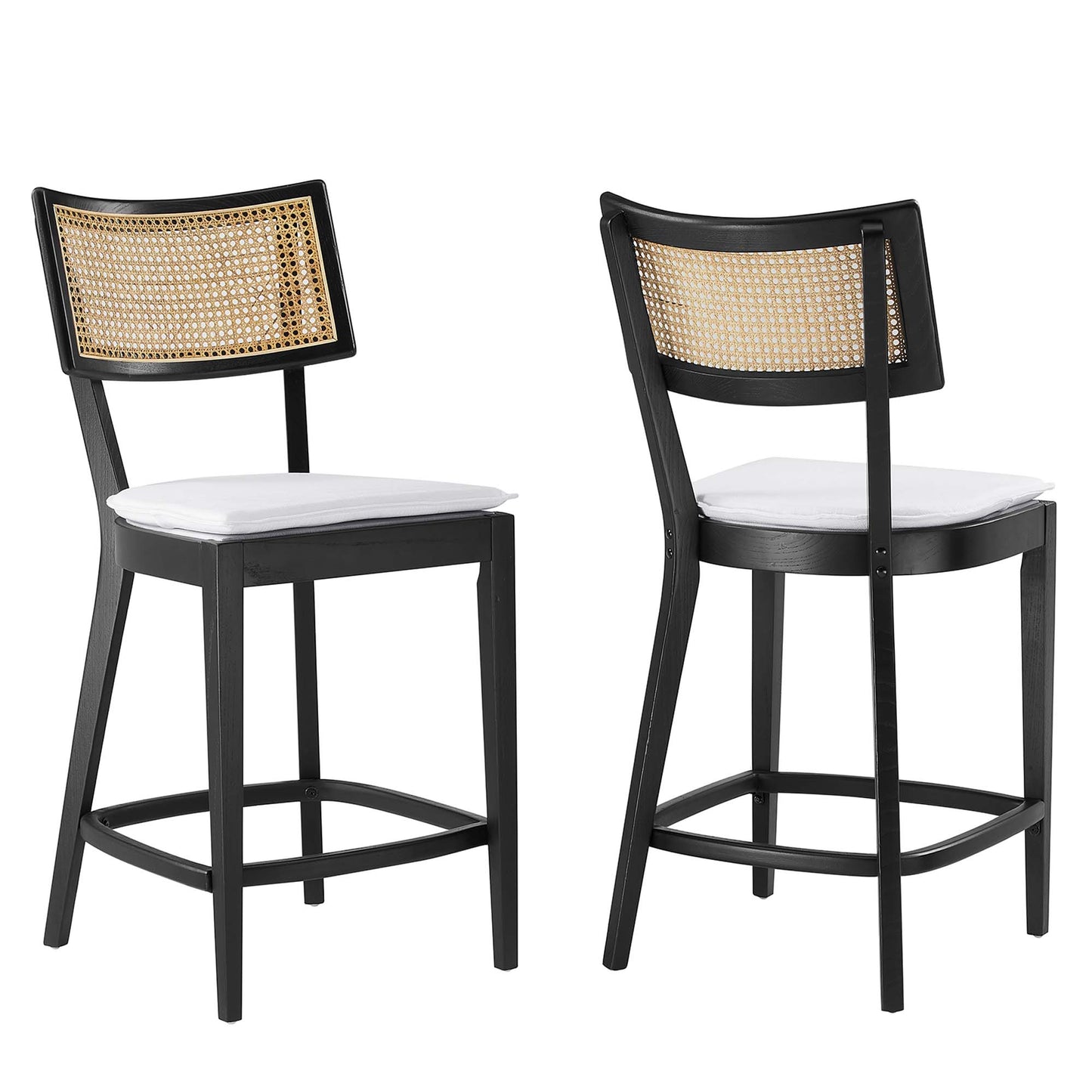 Modway - Caledonia Wood Counter Stools Set of 2 by Modway  Bar and Dining Bar and Counter Stools White - EEI-6821-BLK-WHI