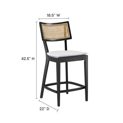 Modway - Caledonia Wood Counter Stools Set of 2 by Modway  Bar and Dining Bar and Counter Stools White - EEI-6821-BLK-WHI