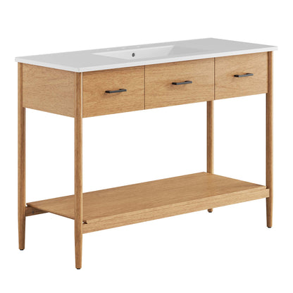 Modway - Zaire 48" Single Sink Bathroom Vanity by Modway  Bathroom Vanities White - EEI-6824-NAT-WHI