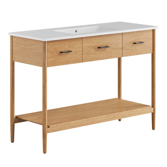 Modway - Zaire 48" Single Sink Bathroom Vanity by Modway  Bathroom Vanities White - EEI-6824-NAT-WHI