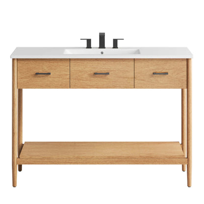 Modway - Zaire 48" Single Sink Bathroom Vanity by Modway  Bathroom Vanities White - EEI-6824-NAT-WHI