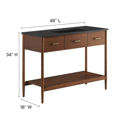 Modway - Zaire 48" Single Sink Bathroom Vanity by Modway  Bathroom Vanities Black - EEI-6825-WAL-BLK