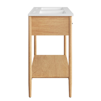 Modway - Zaire 48" Double Sink Bathroom Vanity by Modway  Bathroom Vanities White - EEI-6826-NAT-WHI