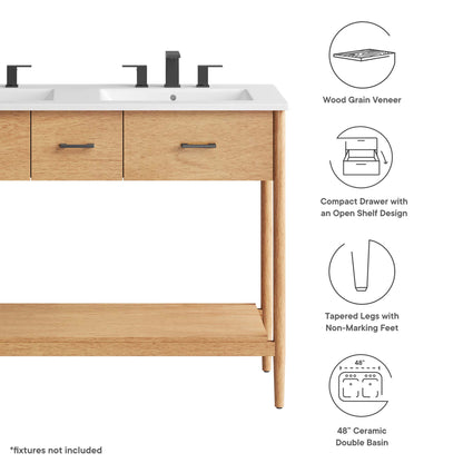 Modway - Zaire 48" Double Sink Bathroom Vanity by Modway  Bathroom Vanities White - EEI-6826-NAT-WHI