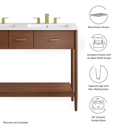Modway - Zaire 48" Double Sink Bathroom Vanity by Modway  Bathroom Vanities White - EEI-6826-WAL-WHI