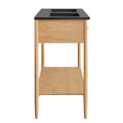 Modway - Zaire 48" Double Sink Bathroom Vanity by Modway  Bathroom Vanities Black - EEI-6827-NAT-BLK