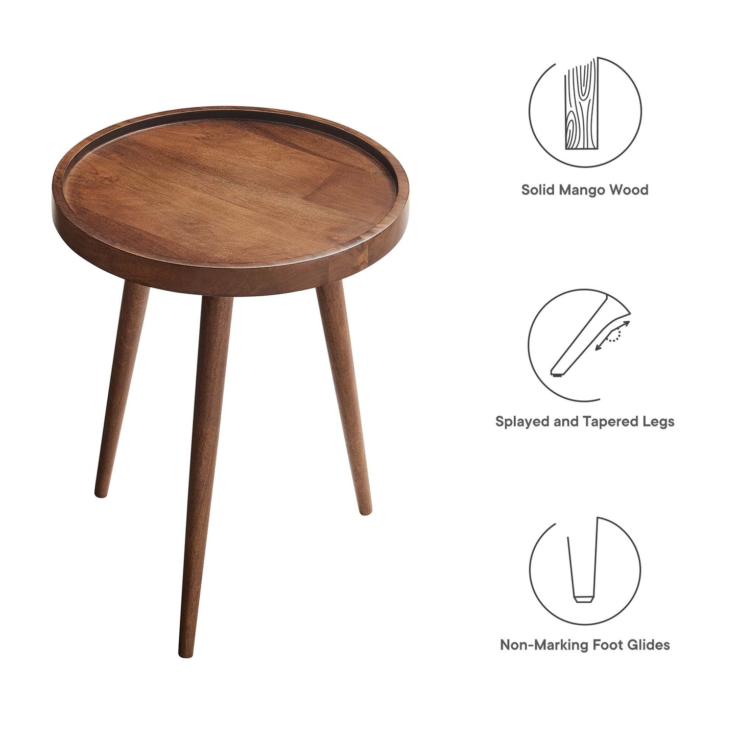 Modway - Chiro Round Wood Side Table by Modway  Living Room Tables Brown - EEI-6830-WAL