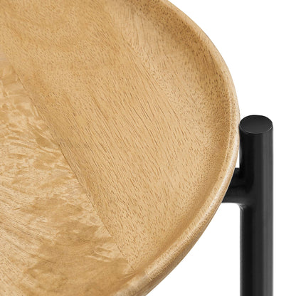 Modway - Xilo Round Wood and Metal Side Table by Modway  Living Room Tables Brown - EEI-6832-OAK