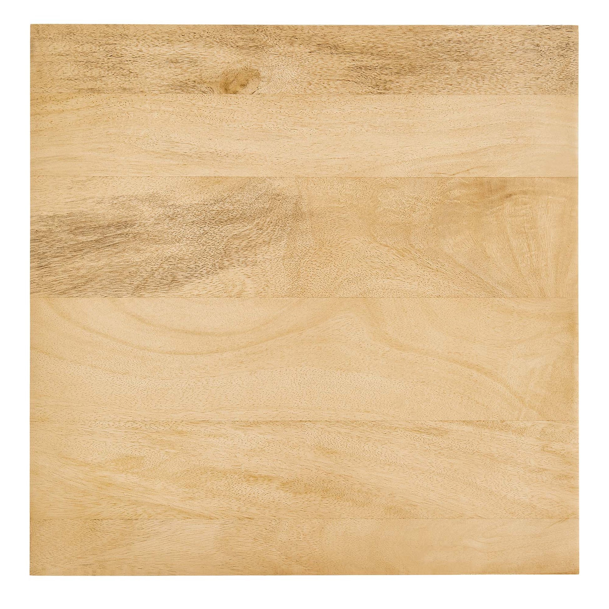 Light oak wood and metal square side table with natural grain and smooth finish.