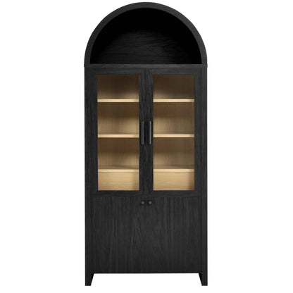 Modway - Evie Arched Tall Display Cabinet by Modway  Living Room Decor Black - EEI-6834-BLK-OAK