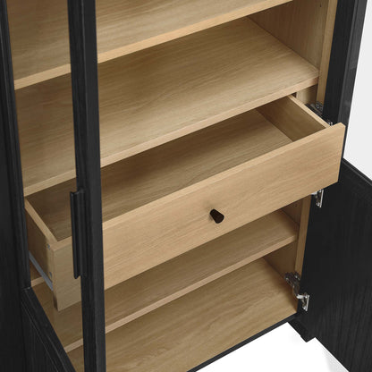 Modway - Evie Arched Tall Display Cabinet by Modway  Living Room Decor Black - EEI-6834-BLK-OAK