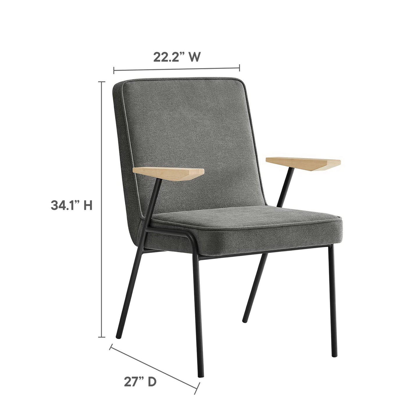 Modway - Vista Dining Armchair by Modway  Bar and Dining Dining Chairs Gray - EEI-6835-SLA
