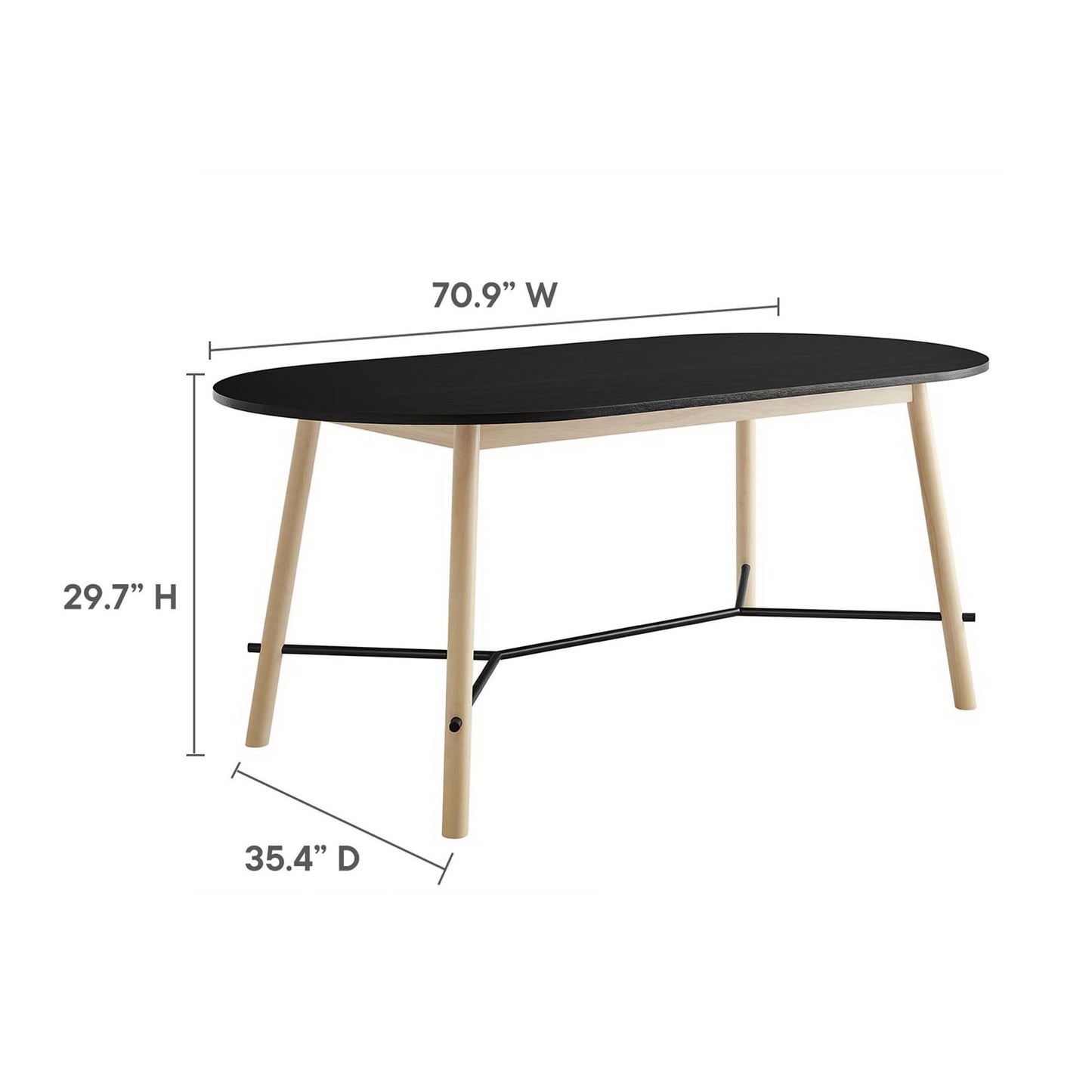 Modway - Infuse 71" Wood Grain Dining Table by Modway  Bar and Dining Bar and Dining Tables Brown - EEI-6836-BLK-OAK