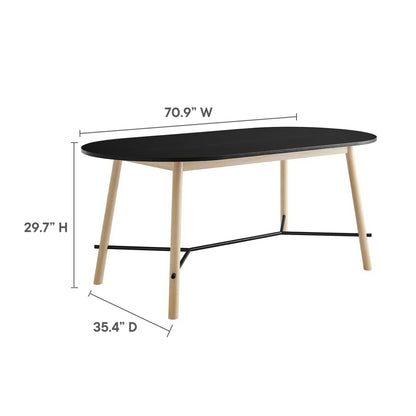 Modway - Infuse 71" Wood Grain Dining Table by Modway  Bar and Dining Bar and Dining Tables Brown - EEI-6836-BLK-OAK