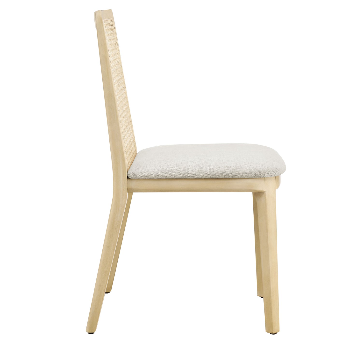 Modway Outlet Monarch Wood and Rattan Dining Side Chair by Modway  Bar and Dining Furniture Antique White Natural Heathered Weave Ivory - EEI-6843-AQW-NAT-HEI