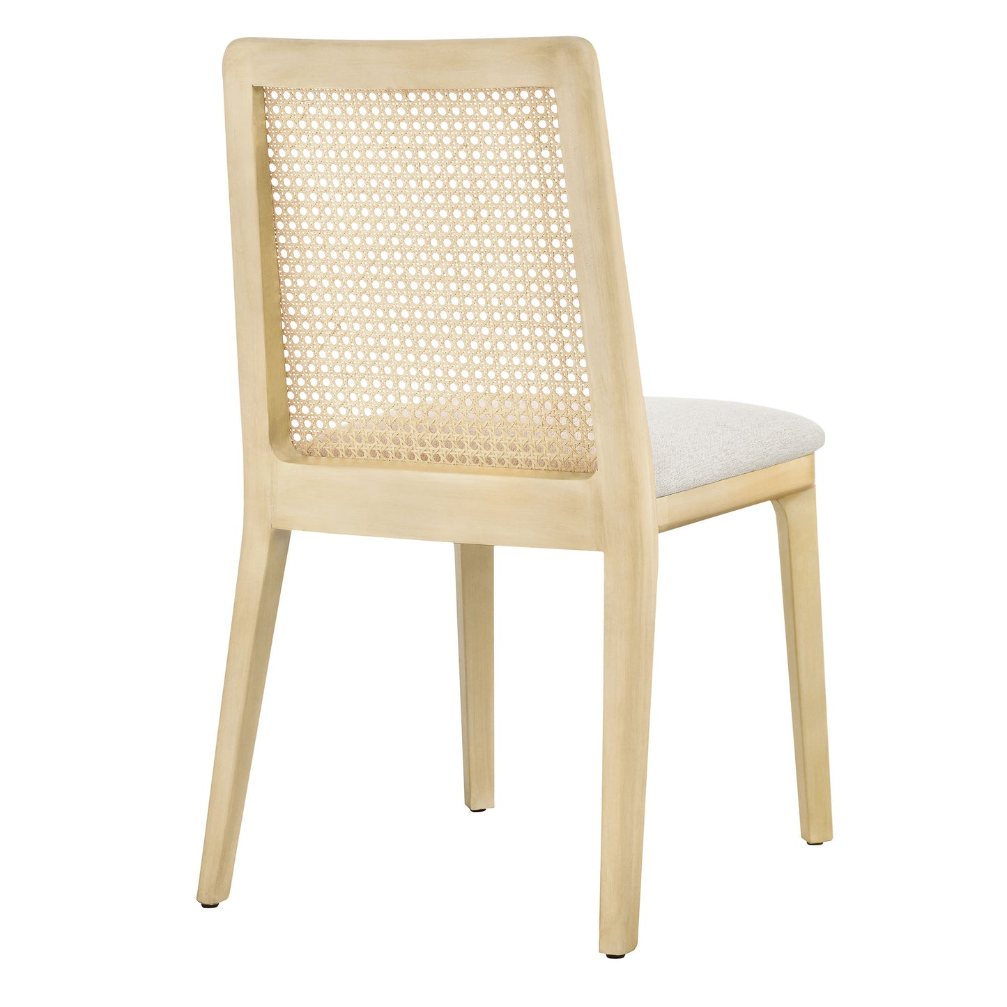 Modway Outlet Monarch Wood and Rattan Dining Side Chair by Modway  Bar and Dining Furniture Antique White Natural Heathered Weave Ivory - EEI-6843-AQW-NAT-HEI