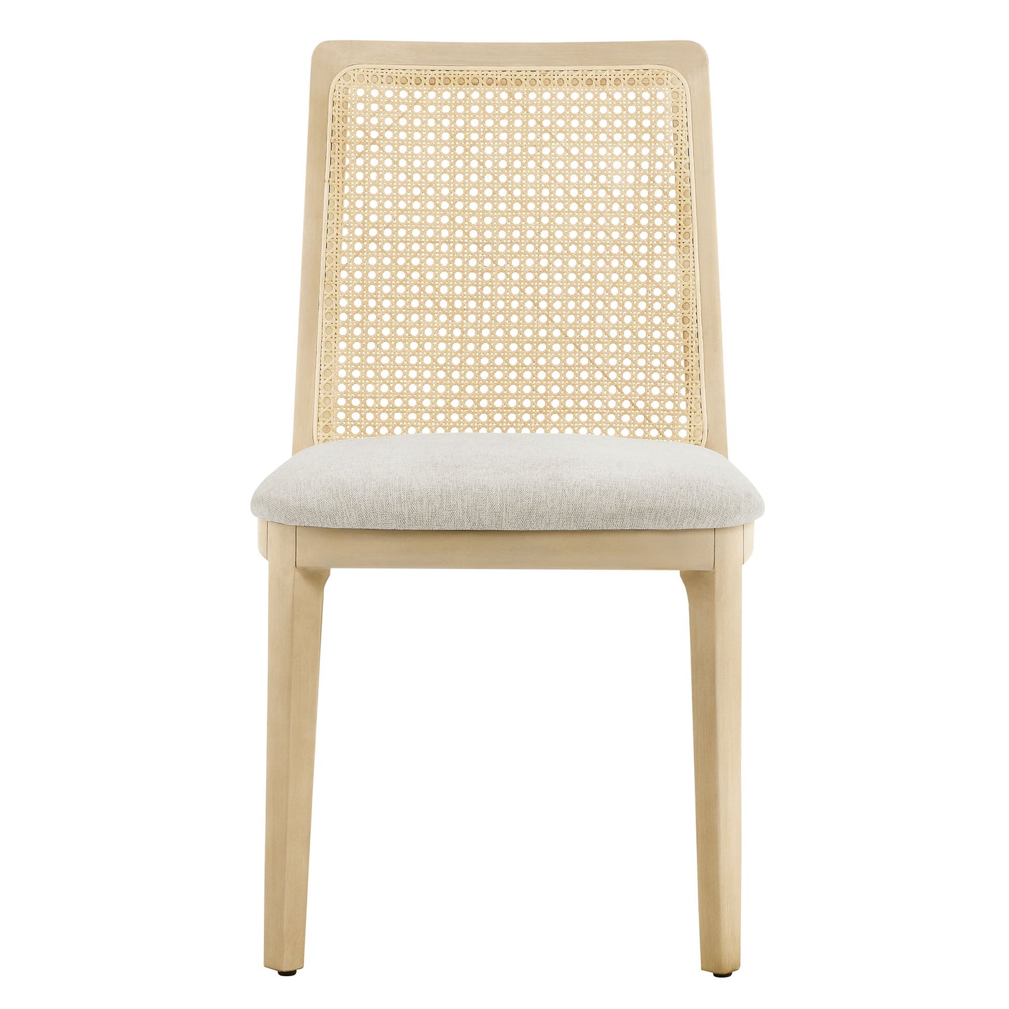 Modway Outlet Monarch Wood and Rattan Dining Side Chair by Modway  Bar and Dining Furniture Antique White Natural Heathered Weave Ivory - EEI-6843-AQW-NAT-HEI