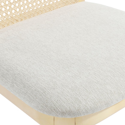 Modway Outlet Monarch Wood and Rattan Dining Side Chair by Modway  Bar and Dining Furniture Antique White Natural Heathered Weave Ivory - EEI-6843-AQW-NAT-HEI