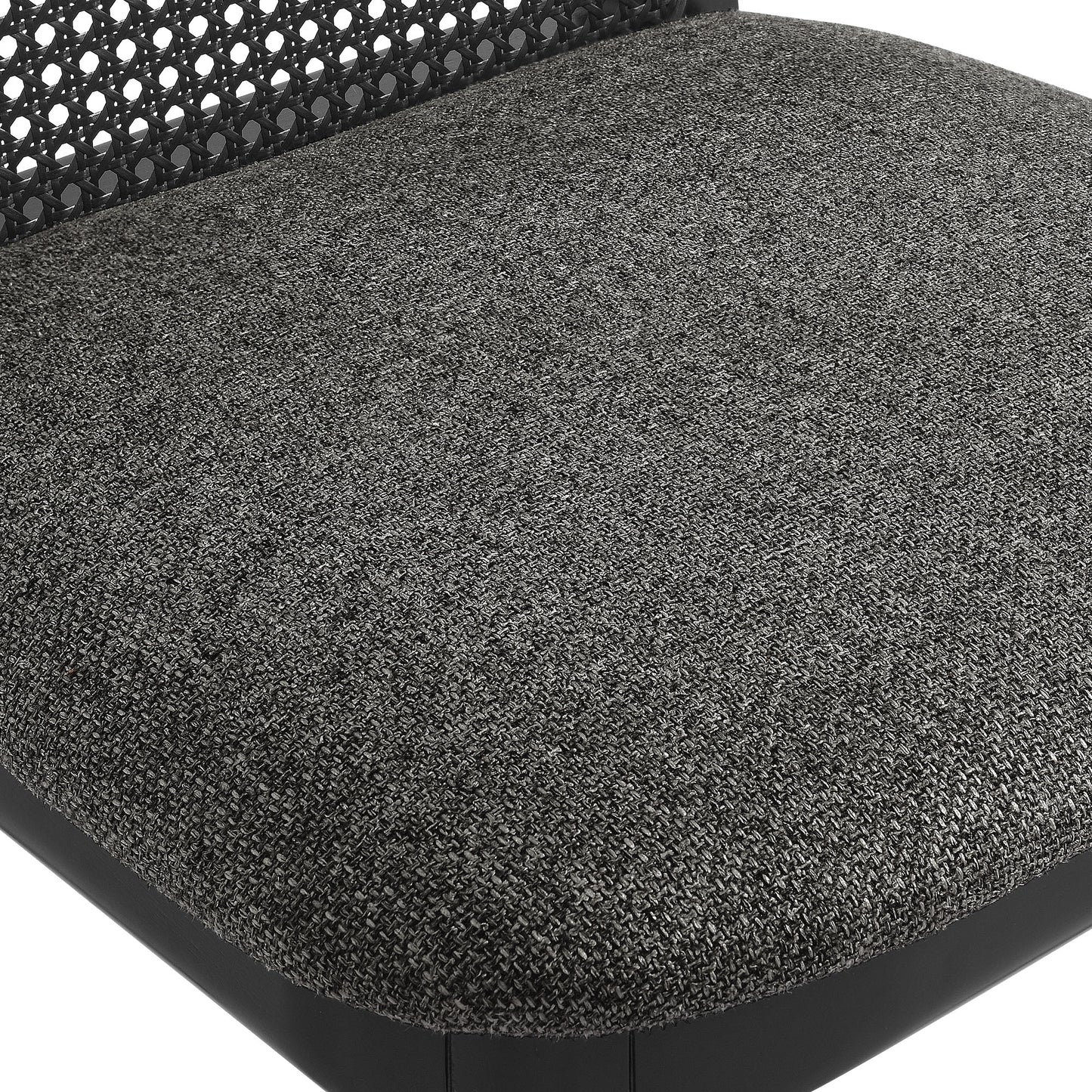 Modway Outlet Monarch Wood and Rattan Dining Side Chair by Modway  Bar and Dining Furniture Black Black Gray - EEI-6843-BLK-BLK-GRY