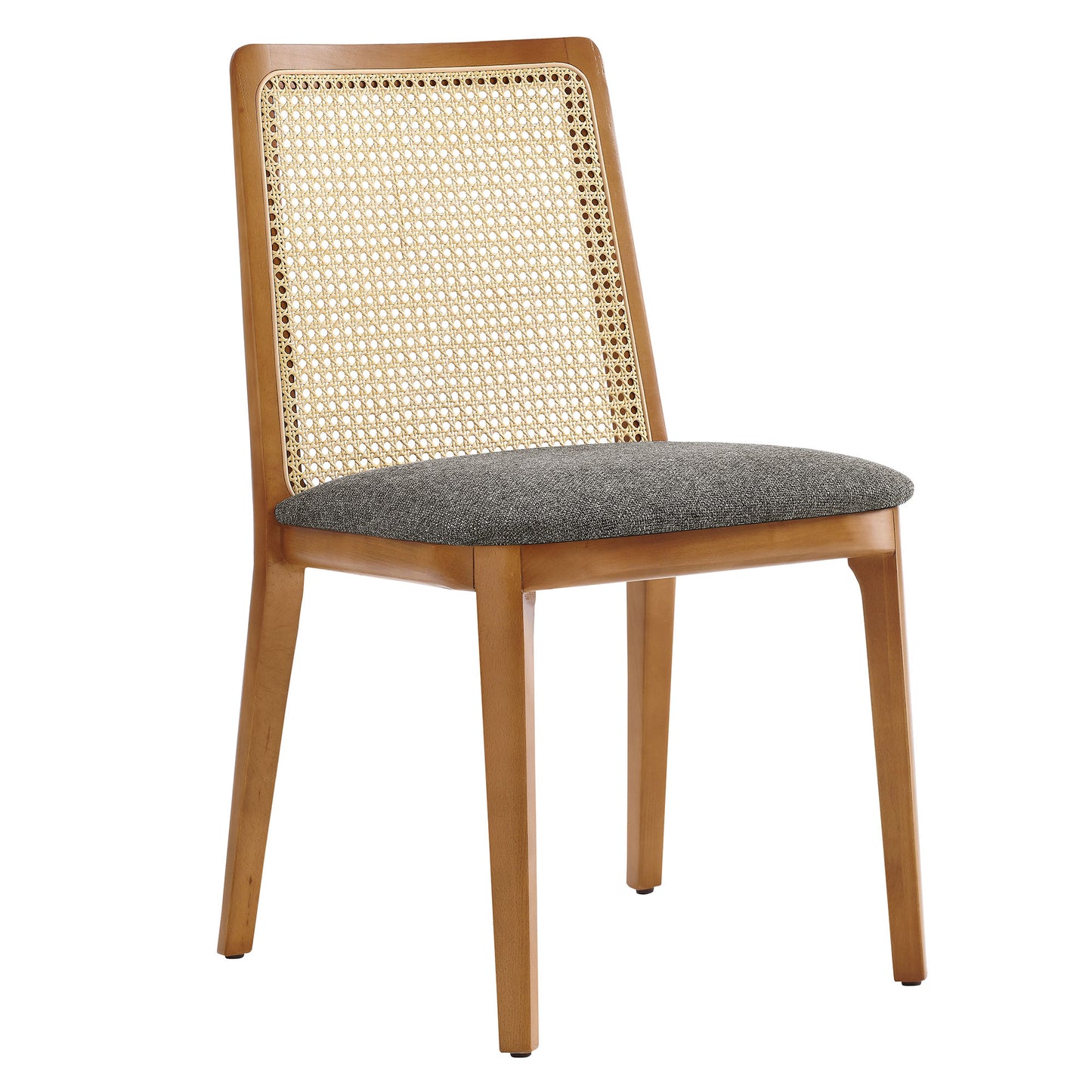 Modway Outlet Monarch Wood and Rattan Dining Side Chair by Modway  Bar and Dining Furniture Honey Natural Gray - EEI-6843-HON-NAT-GRY