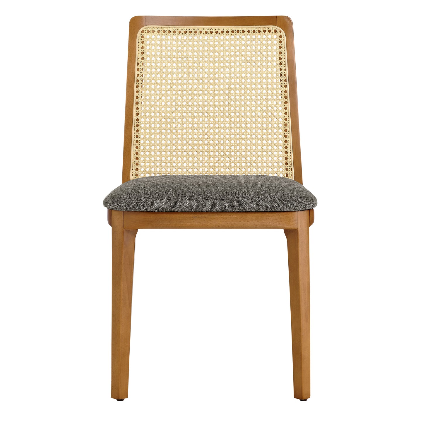 Modway Outlet Monarch Wood and Rattan Dining Side Chair by Modway  Bar and Dining Furniture Honey Natural Gray - EEI-6843-HON-NAT-GRY