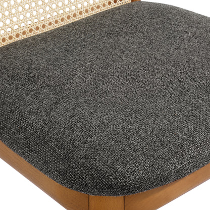 Modway Outlet Monarch Wood and Rattan Dining Side Chair by Modway  Bar and Dining Furniture Honey Natural Gray - EEI-6843-HON-NAT-GRY