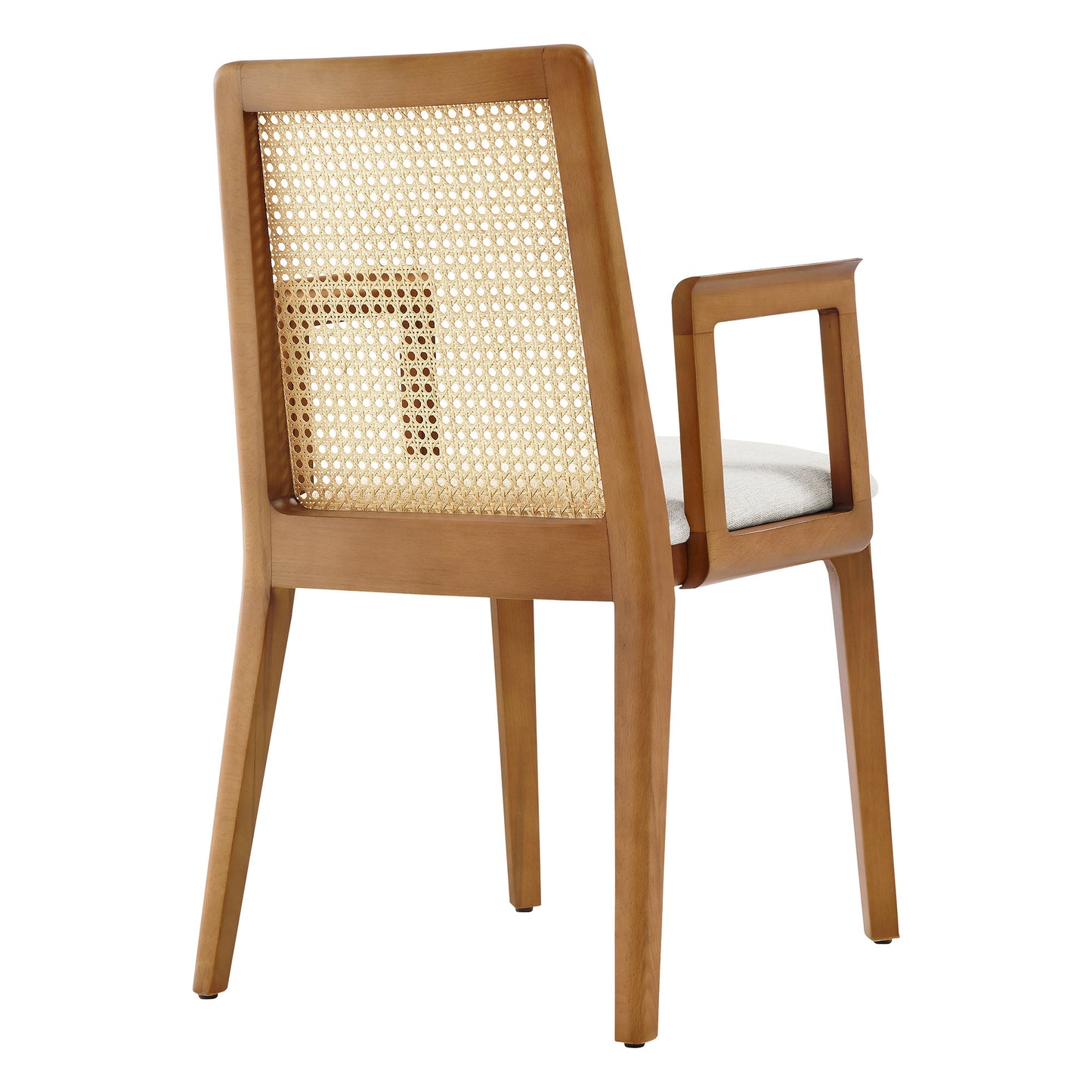 Modway Outlet Monarch Wood and Rattan Dining Armchair by Modway  Bar and Dining Furniture Honey Natural Heathered Weave Ivory - EEI-6844-HON-NAT-HEI