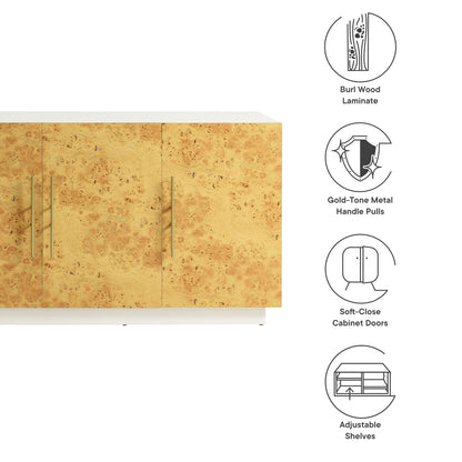 Modway - Abel 69 Inch Burl Wood Sideboard Buffet TV Stand by Modway  Living Room Decor Brown - EEI-6847-WHI-BUR